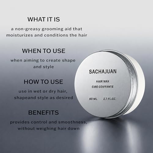 SACHAJUAN Hair Wax for Men, Medium Hold, Shine & Definition, 2.7 oz