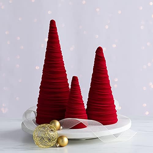 Your Heart's Content Red Velvet Trees, Set of 3 (Red)
