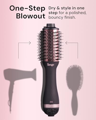 L'ANGE HAIR Le Volume 2-in-1 Titanium Blow Dryer Brush | Frizz Control Blowout Hair Dryer Brush for Drying and Styling | Volumizing Hot Air Styler for All Hairstyles | Oval Barrel | Black - 60mm