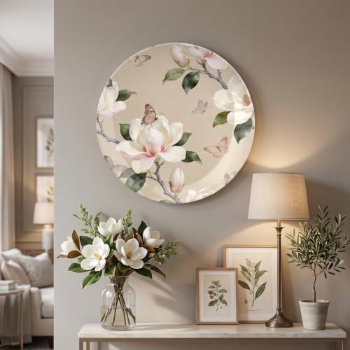 Magnolia Butterfly Decorative Plates 10 Inch Wall Plates with Stand Home & Office