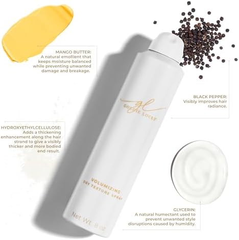 Goldie Locks Travel Size Volumizing Texture Spray - 3.4 fl oz - Instant Volume and Lift - Invisible Matte Finish - Flexible Hold - Safe for Extensions & Color-Treated Hair - Protein-Free