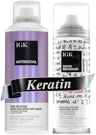 IGK Antisocial Dry Hair Mask + Good Behavior Smoothing Spray, Full-Size Set