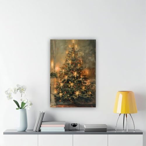 Vintage Christmas Tree Poster Nostalgic Holiday Wall Art Room Decor