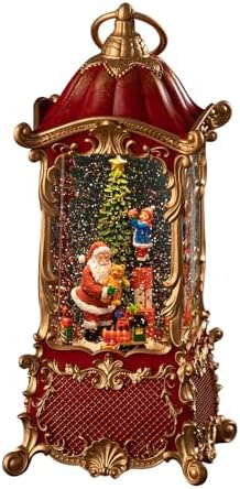 Santa Claus Christmas Snow Globes Lantern, Rotating Shatterproof Music Box