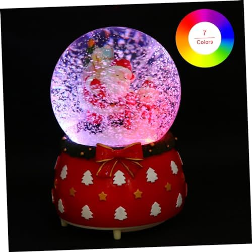 1pc Christmas Crystal Music Box Decoration Rotating Scene Festive Tabletop Adornment for Holiday Parties and