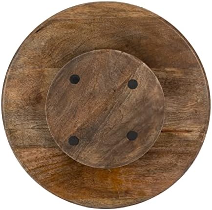 22-Inch Diameter Metal-Inlaid Wood Heritage Lazy Susan