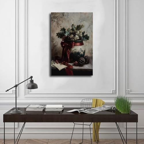 Holiday Botanical Still Life Art Print for Seasonal Home Wall Decor