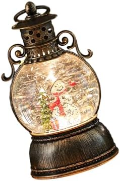 Musical Rotating Christmas Santa Ornament with Sparkling Snowflakes and Warm Light Home Tabletop Decoration Animated Snowfalls Resin Craft