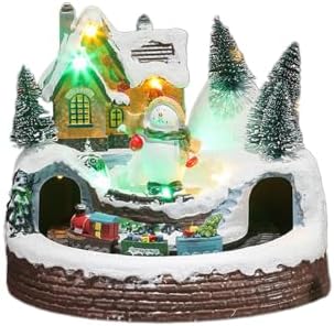 Musical Christmas Tree Train Decors Elegant Christmas Train Display with Lights and Music for Yuletide Table Christmas Display