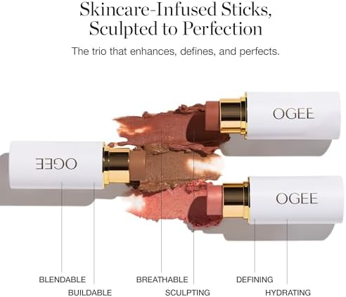 Legacy - Ogee Face Stick Golden Trio - Contour Stick Makeup Collection - Certified Organic Contour Palette - Includes Bronzer Stick, Blush Stick & Highlighter Stick