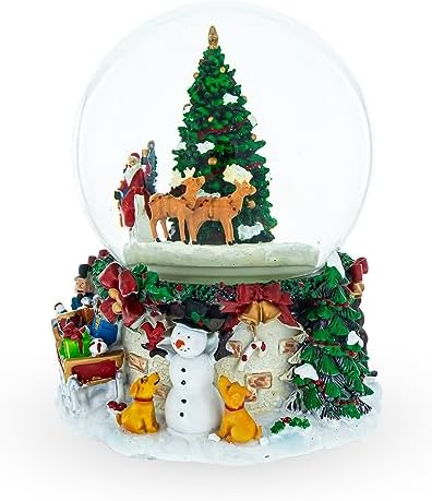 Rotating Santa's Tree Serenade Musical Water Globe