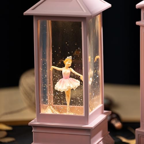 Ballerina Christmas Snow Globes Lantern, Shatterproof 10 Songs Music Box