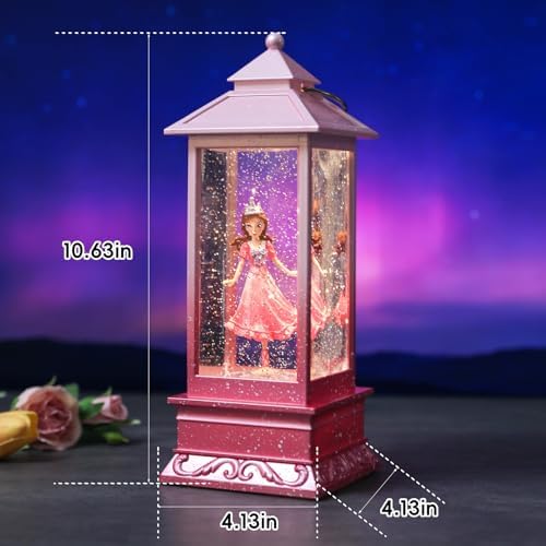 Winnie Princess Christmas Snow Globes, Rotating Shatterproof Music Box