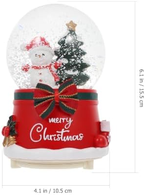 Cabilock Christmas Music Crystal Ball Rotating Music Box with Lighted Xmas Ornament for Home Decor