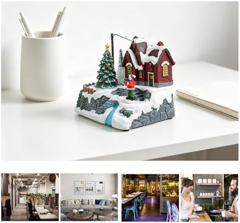 Christmas Music Box Snow Globe with Revolving Tree and Light