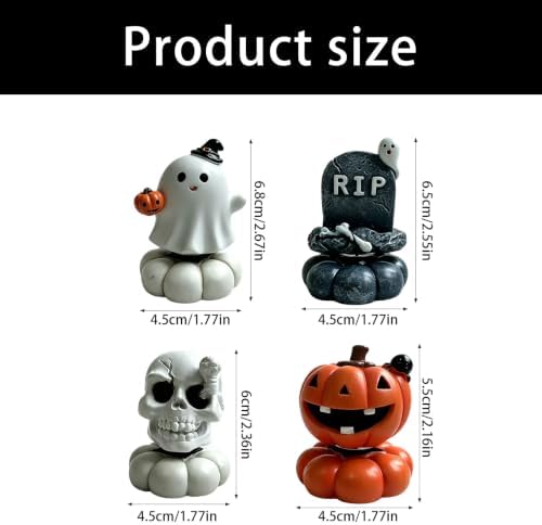 Turning Halloween Desk Decor Resin Figurine Toy Cartoon Tabletop Accent for Shelf Windowsill Coffee Table Party Display Halloween Resin Figurine Desk Accent Tabletop Ornament Shelf Display Room Base