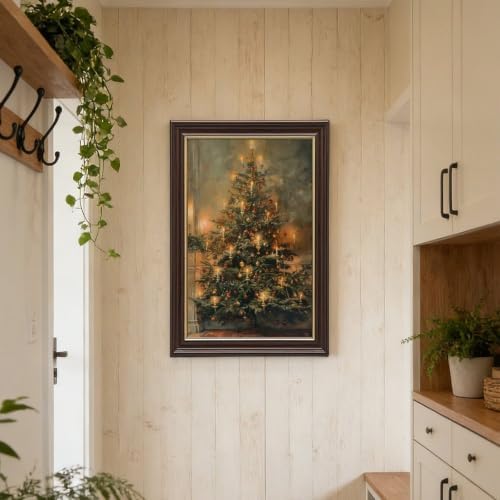 Vintage Christmas Tree Poster Nostalgic Holiday Wall Art Room Decor