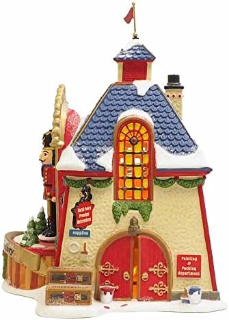 Department 56 North Pole Village Nutcracker Factory Animated Lit Building, 7.09 Inch, Multicolor