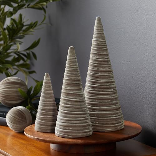 Taupe Velvet Trees Set of 3, Handcrafted Elegant Holiday Entryway, Neutral Modern Decor, Minimalist Mantle Valentine's, Wedding Centerpiece (Taupe)