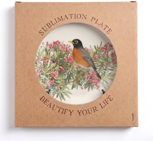 Floral Decorative Plates 10 Inch Oleander Robins Decorations Plates with Stand Home & Office Decor