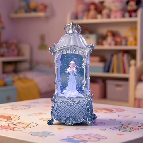 Violin Girl Christmas Snow Globes Lantern, Rotating Shatterproof Music Box