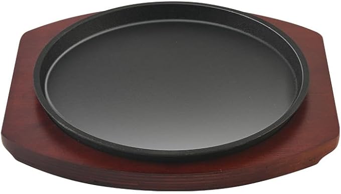 Cast Iron Fajita Plate, Skillet Pan, Steak Platter (10 inch with Base)