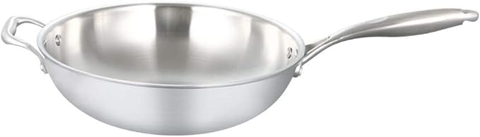 Saupan Skillet Pan 304 Stainless Steel 30CM Caliber Frying Pan Cooking Pot Nonstick Cookware Kitchen Pot Gas Induction Cooker Dishwasher Safe with Lid Frying Pa