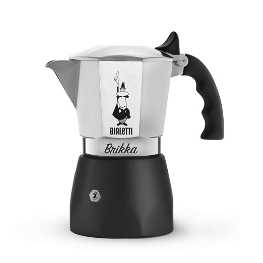 Bialetti Brikka Moka Pot Stovetop Espresso Maker – Crema-Rich Italian Coffee Maker, 2 Espresso Shots (3.4 oz / 100 mL), Black