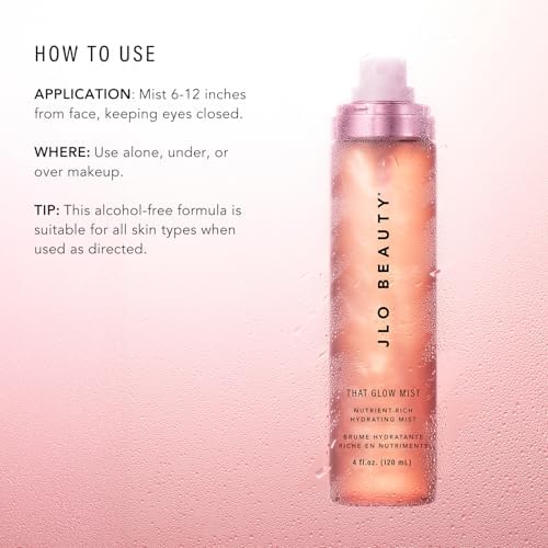 JLO BEAUTY That Glow Hydrating Face Mist & Setting Spray, Niacinamide, 4 Oz