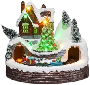 Musical Christmas Tree Train Decors Elegant Christmas Train Display with Lights and Music for Yuletide Table Christmas Display
