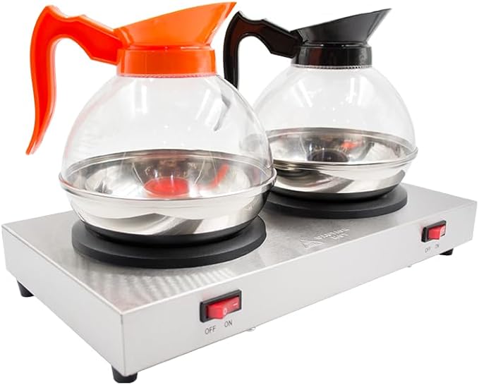 1 Pack Commercial Coffee Decanter 64oz 1.8L 12 Cup (Orange), Polycarbonate Plastic Body with Stainless Steel Bottom & Ergonomic Handle, Perfect for Serving Coffee at various commercial occasions