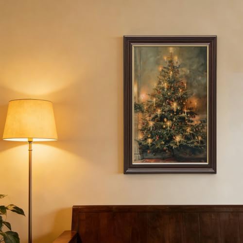 Vintage Christmas Tree Poster Nostalgic Holiday Wall Art Room Decor