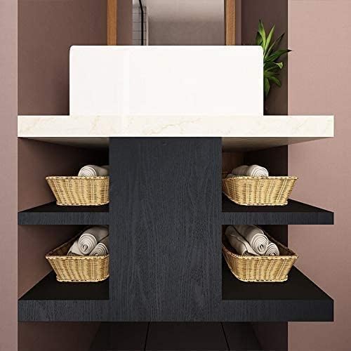 Black Wallpaper - Wood Peel and Stick Wallpaper – Black Wood Self-Adhesive & Removable Wall paper for Countertop Furniture Kitchen Wall, Countertop Contact Paper, Easy to Clean, 24''×393'' Vinyl