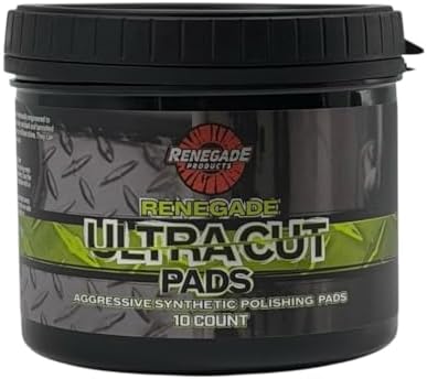 Renegade Products Ultra Cut Pads – Pre-Saturated Heavy Cut Metal Polishing Pads for Aluminum & Stainless Steel – 10-Pack, Removes Heavy Oxidation, Tarnish & Buildup – No Bottle Needed (Single Jar)