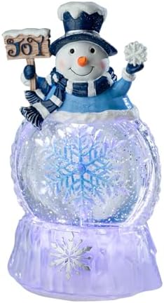 Snowman Christmas Snow Globes, Rotating Snowflake Shatterproof Music Box