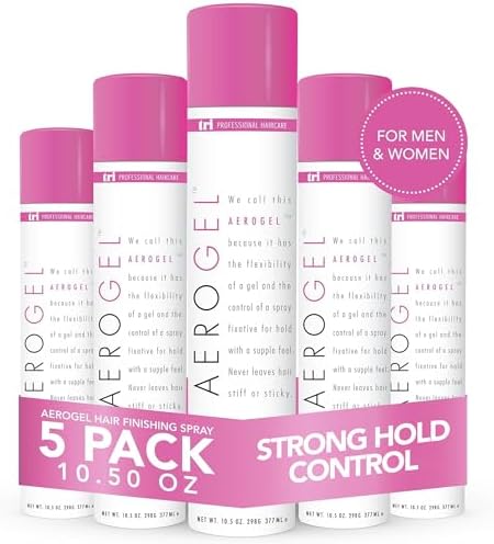 TRI Design Aerogel Hairspray Strong Hold Hair Finishing 10.5 oz (Pack of 5)