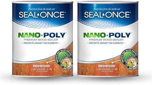SEAL-ONCE Nano+Poly Wood Sealer and Waterproofer, Redwood, 2 Gallon
