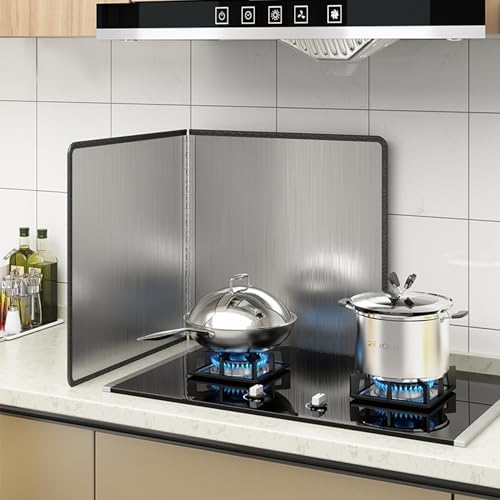 Multi-Sided Stove Splatter Guard for Cooking Kitchen Anti Shield Portable Folding Cooker Side Fat Oil Splash，Foldable Splatter Guard Shield - Effective Anti-Splash Kitchen Tool for Frying Pa