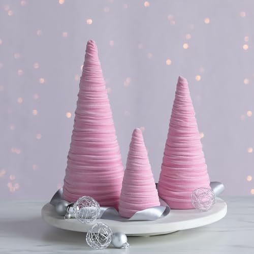 Pink Velvet Trees Set of 3, Valentine's, Teen Girls Room, Coquette Room Decor, Aesthetic Mantel Accent, Cozy Gifts for, Tabletop Glam (Pink)