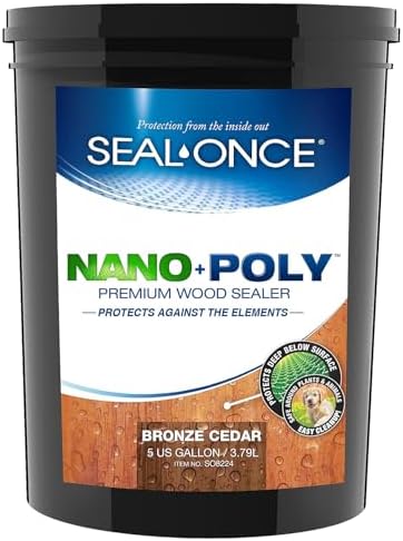 SEAL-ONCE Nano+Poly Wood Sealer and Waterproofer, Bronze Cedar, 5 Gallon