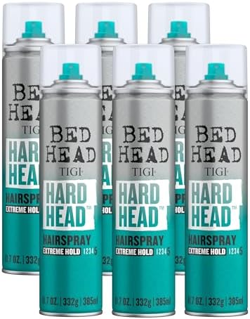 TIGI Bed Head Hard Head Hairspray, Extreme Hold 6-Pack, 11.7 Oz Ea