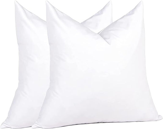 puredown® Euro Pillow Inserts 24 x 24 (Pack of 2, White), Feather Down Pillow Stuffer, White Throw Pillows for Bed, Couch, and Cushion