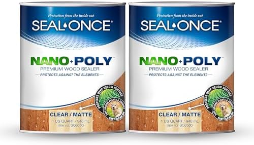 SEAL-ONCE Nano+Poly Wood Sealer and Waterproofer, Clear, 2 Gallon
