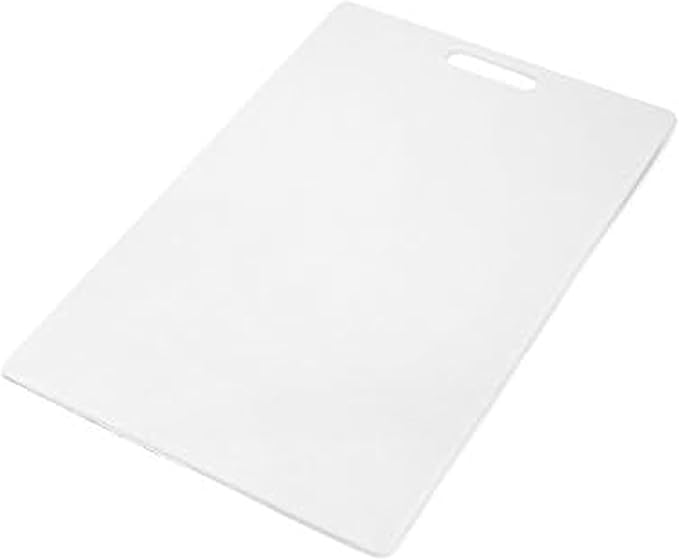 Farberware Extra-Large Plastic Cutting Board, Dishwasher- Safe Poly Chopping Board for Kitchen Meal Prep with Easy Grip Handle, 12-inch by 18-inch, White