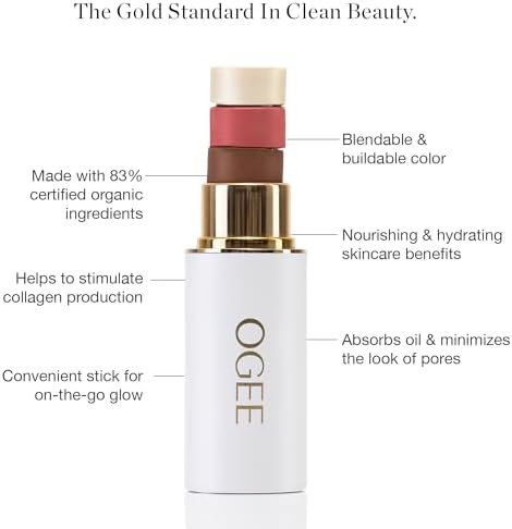 Legacy - Ogee Face Stick Golden Trio - Contour Stick Makeup Collection - Certified Organic Contour Palette - Includes Bronzer Stick, Blush Stick & Highlighter Stick