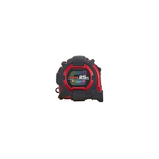 TAJIMA Tape Measure - 25 ft x 1-1/16 inch GS-Lock Measuring Tape with Shock Resistant Case & Acrylic Coated Blade - GS-25BW