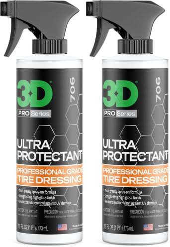 3D Ultra Protectant Tire Shine Spray High Gloss Tire Dressing No Sling Two Pack
