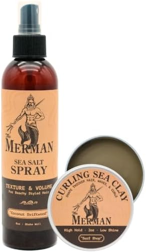 Sea Salt Spray & Curling Sea Clay Bundle, All-Day Hold, 8oz, 2oz