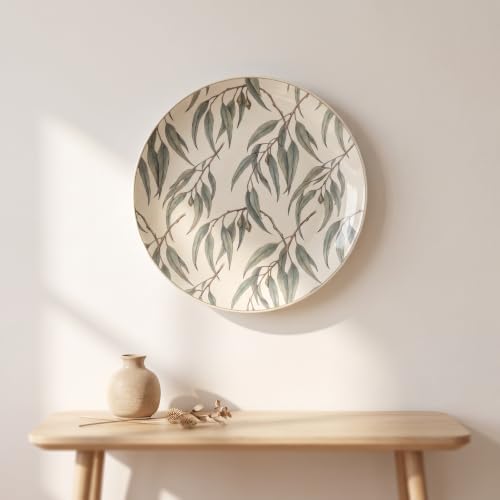 Eucalyptus Decorative Plates 10 Inch Botanical Home Decor with Stand & Hook Kitchen & Office