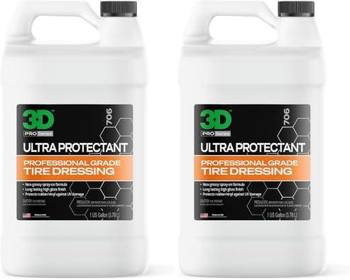 3D Ultra Protectant Tire Shine Spray High Gloss Water Based 1 Gallon 2 Pack